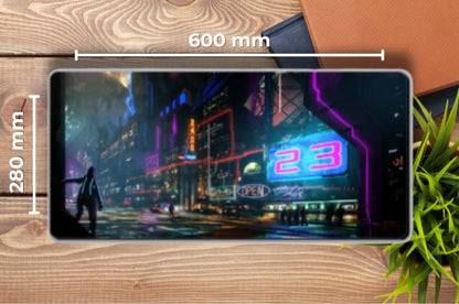 Cyberpunk Night City Gaming Mouse Pad (600 x 280)